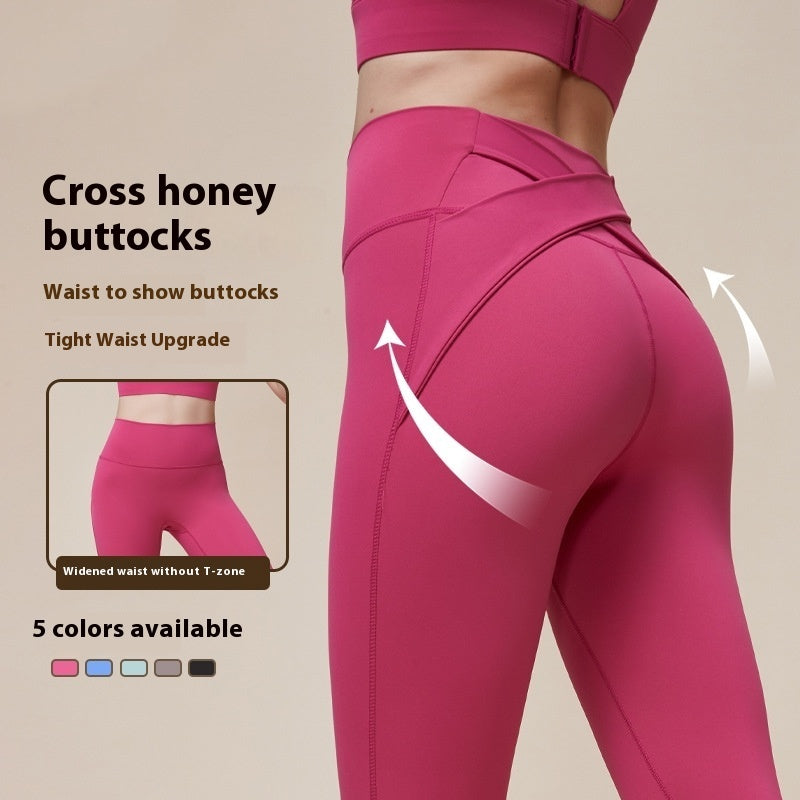 Cross Hip Peach Hip Leggings