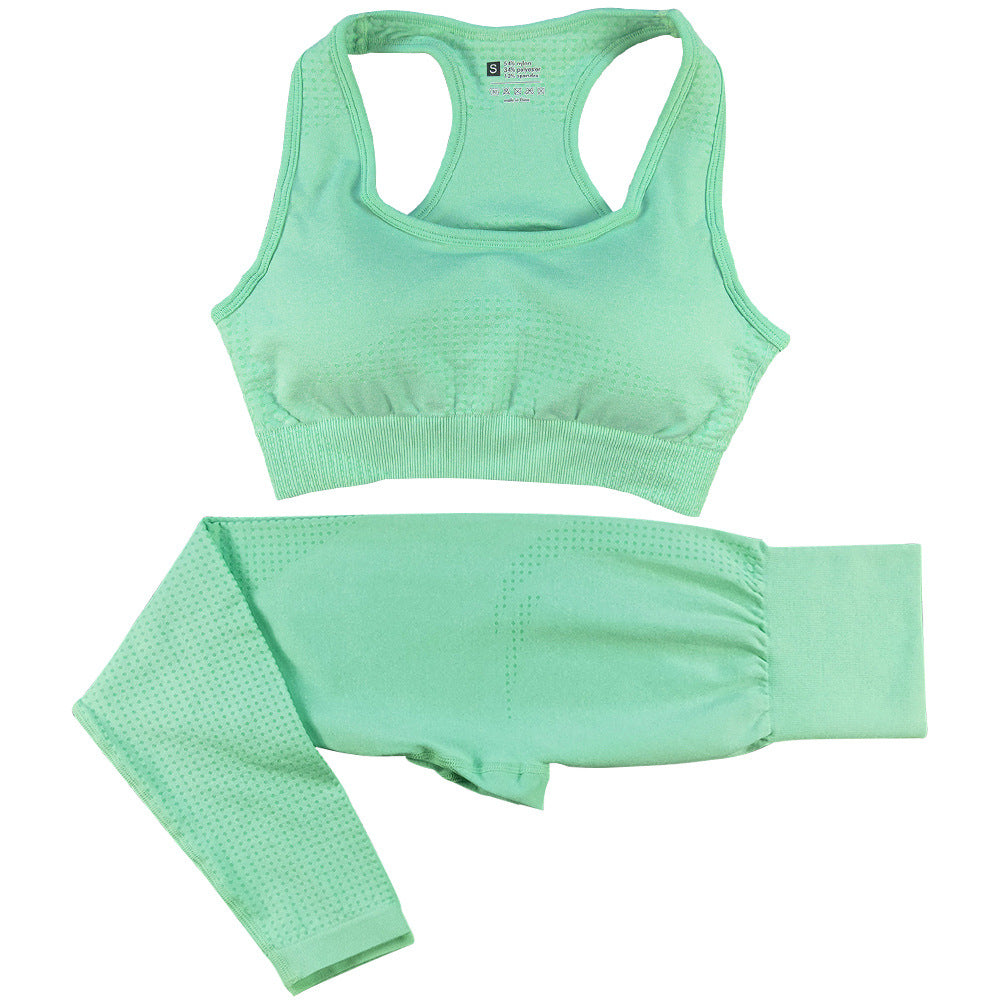 2PCS Seamless Fitness Crop Top Gym Set
