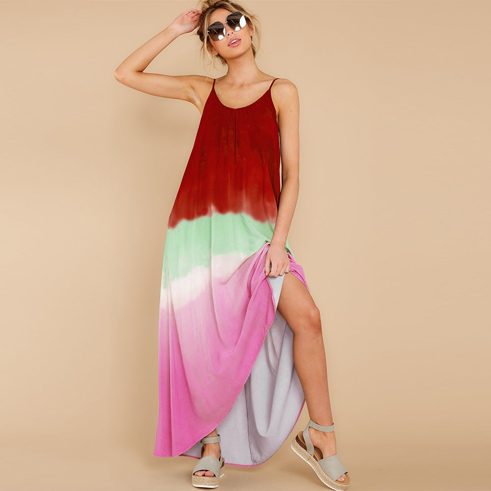 Backless Irregular Beach Dress