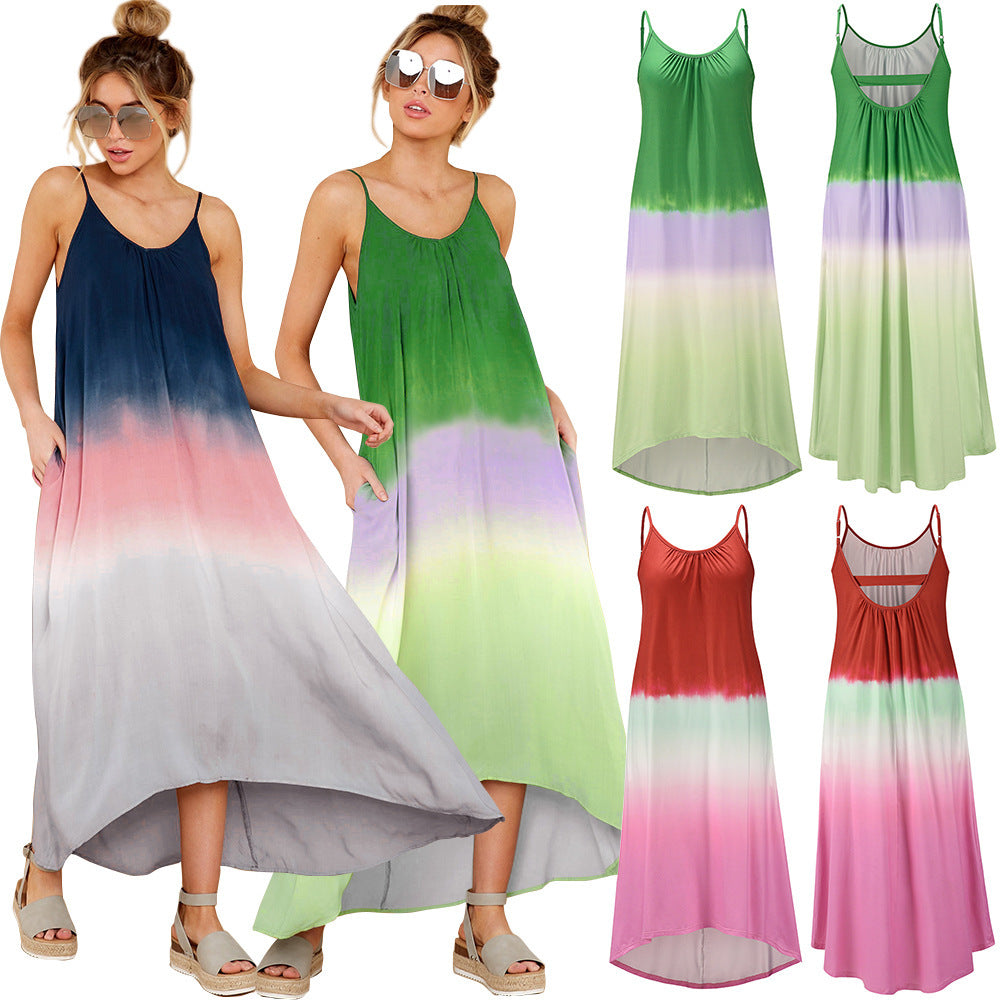 Backless Irregular Beach Dress