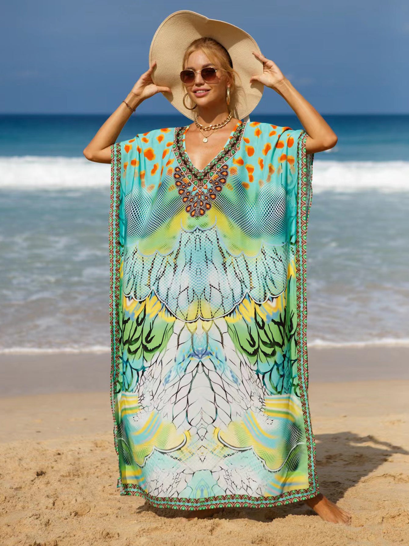 Beach Cover-up Bohemian Beach Dress Plus Size
