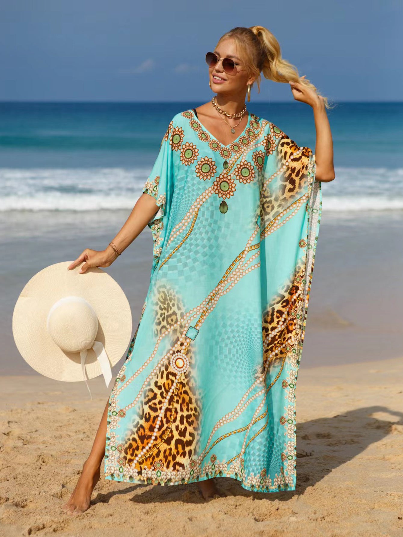 Beach Cover-up Bohemian Beach Dress Plus Size