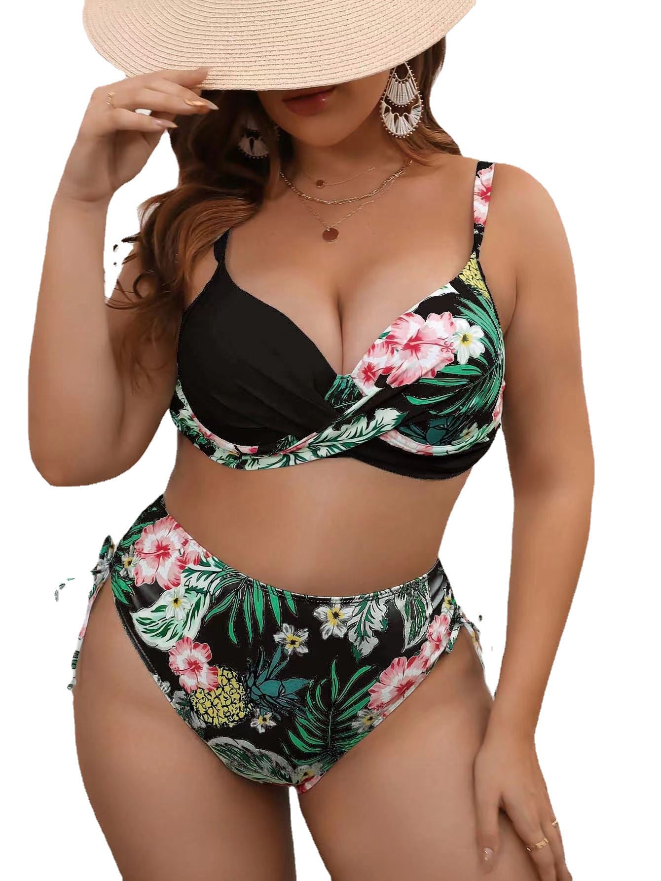 Split Bikini Printed Swimsuit