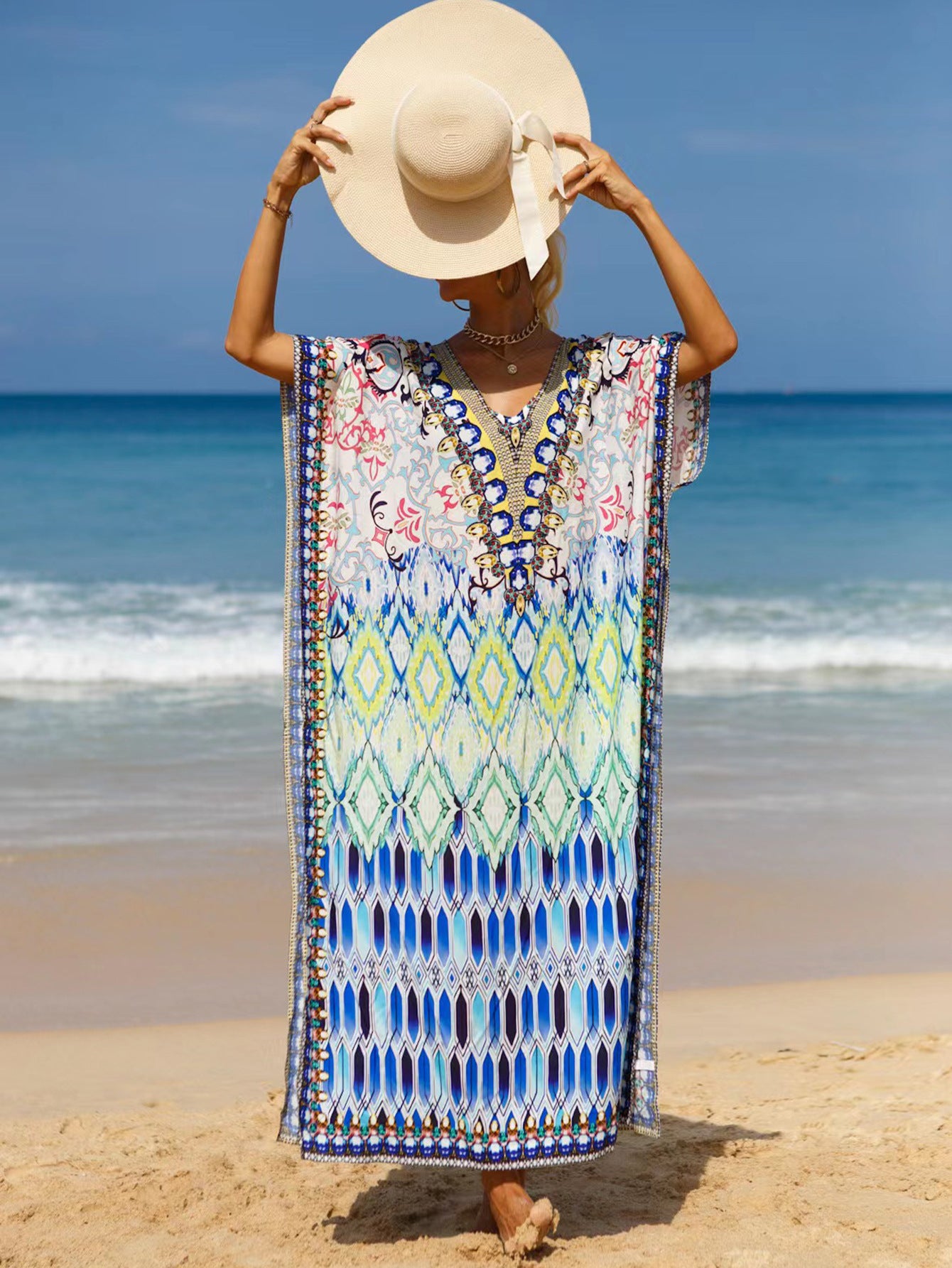 Beach Cover-up Bohemian Beach Dress Plus Size
