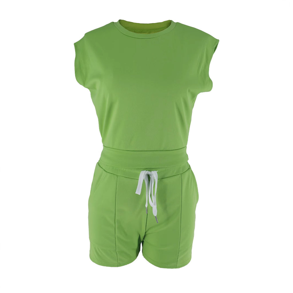Women's Sleeveless Sporty Casual Two-Piece Set