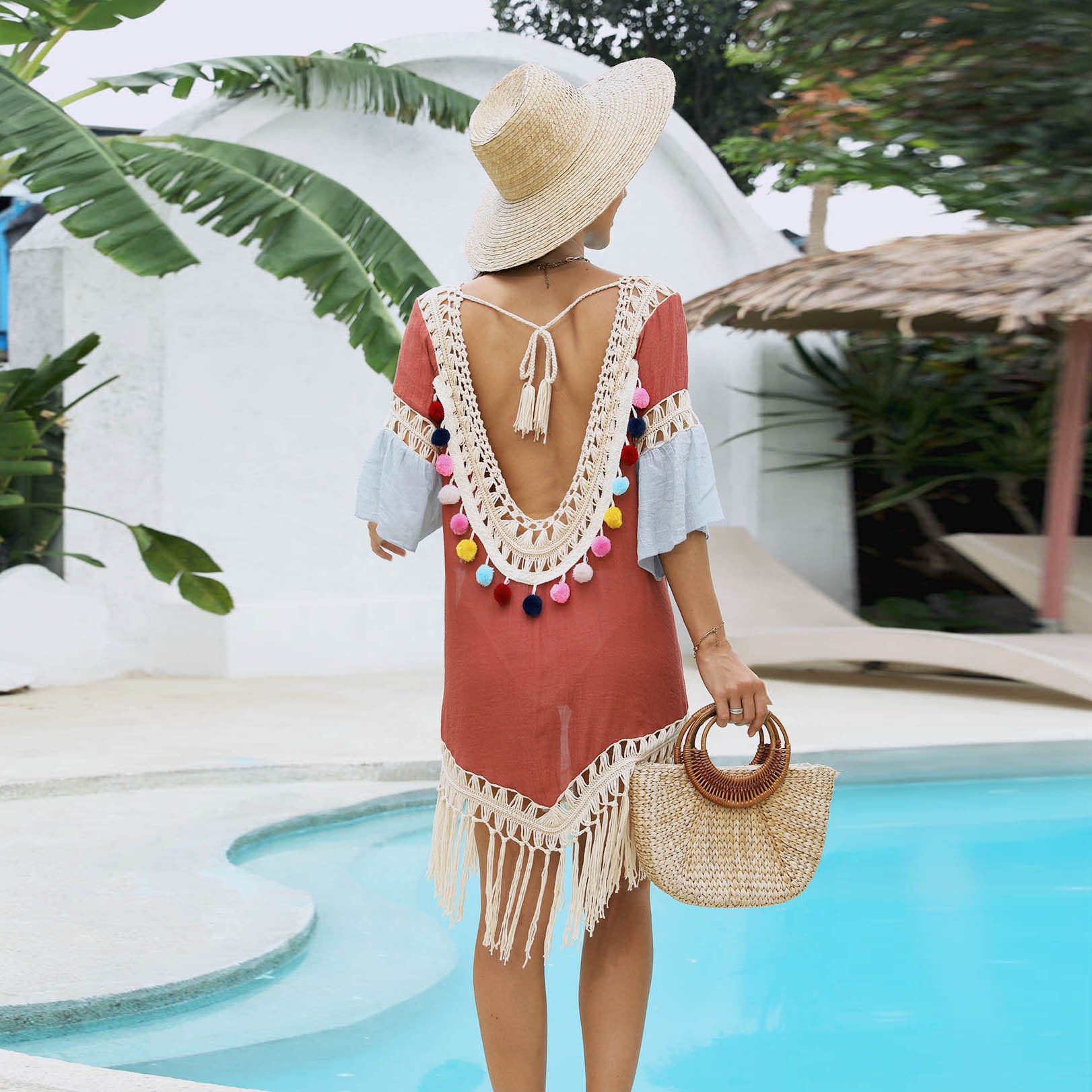 Bamboo Cotton Tassel Beach Overskirt