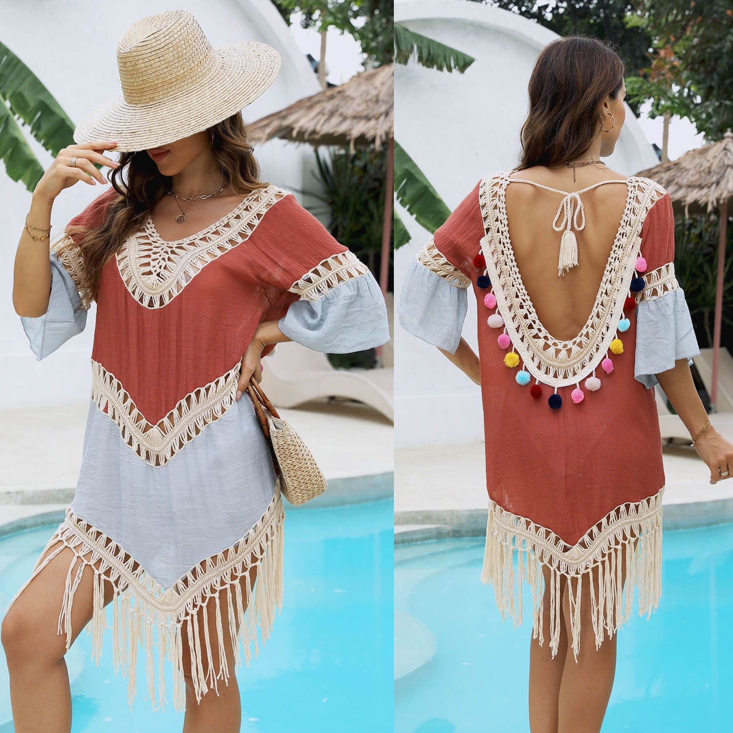 Bamboo Cotton Tassel Beach Overskirt