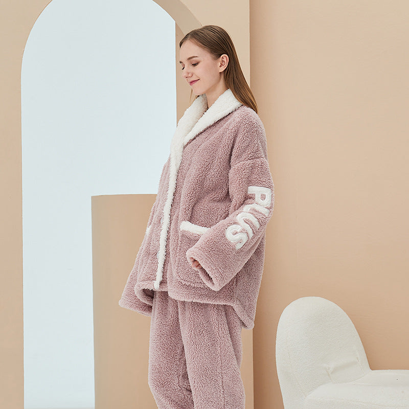 Keep Warm Coral Velvet Pajamas
