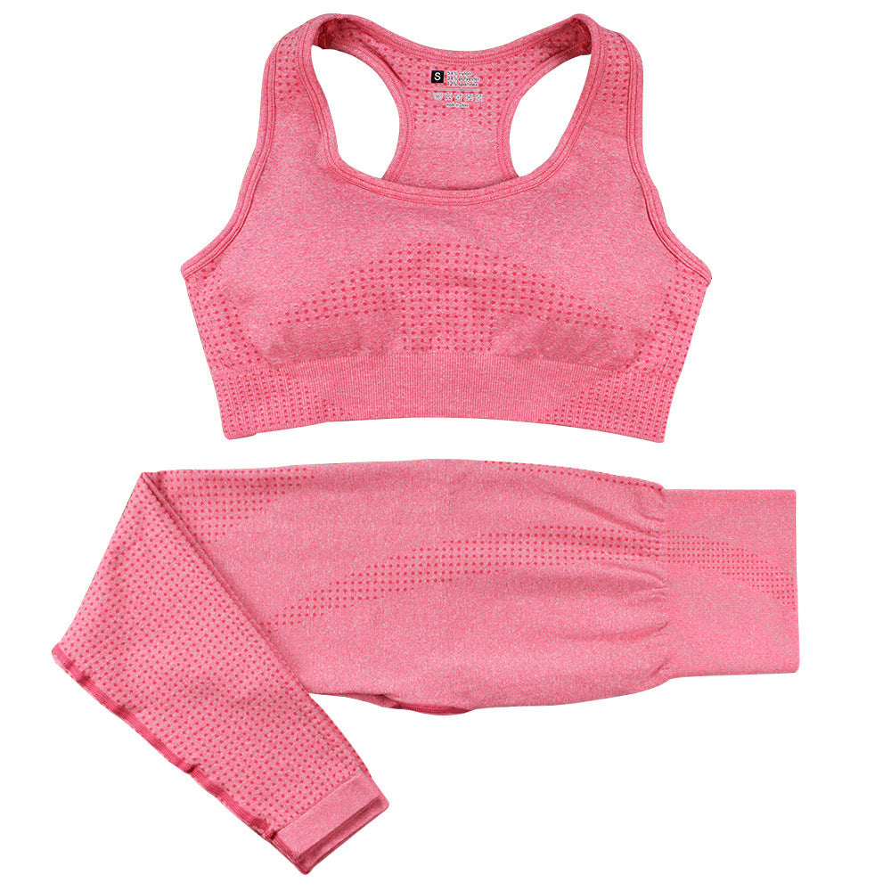 2PCS Seamless Fitness Crop Top Gym Set