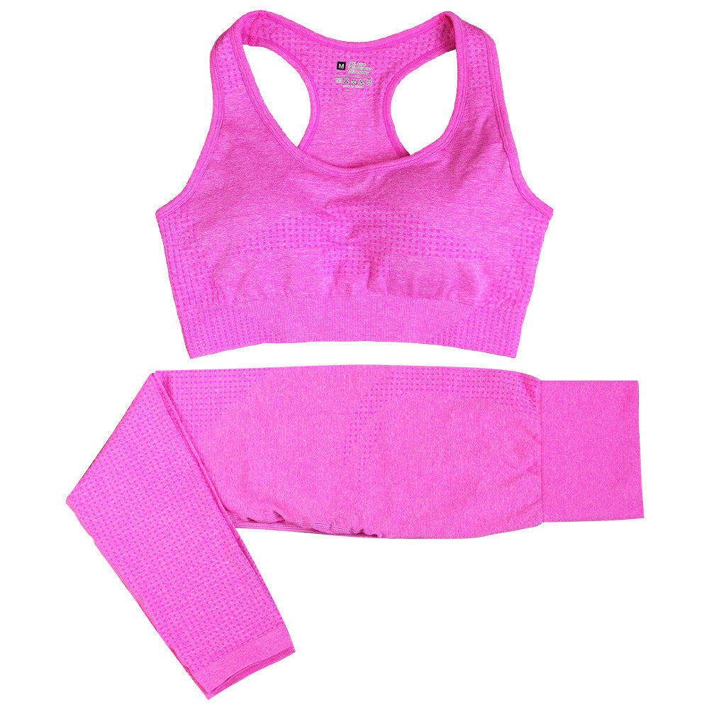2PCS Seamless Fitness Crop Top Gym Set