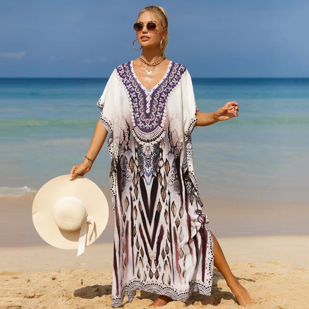 Beach Cover-up Bohemian Beach Dress Plus Size
