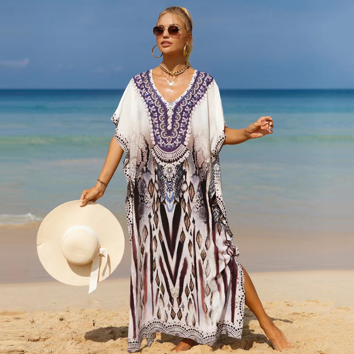 Beach Cover-up Bohemian Beach Dress Plus Size