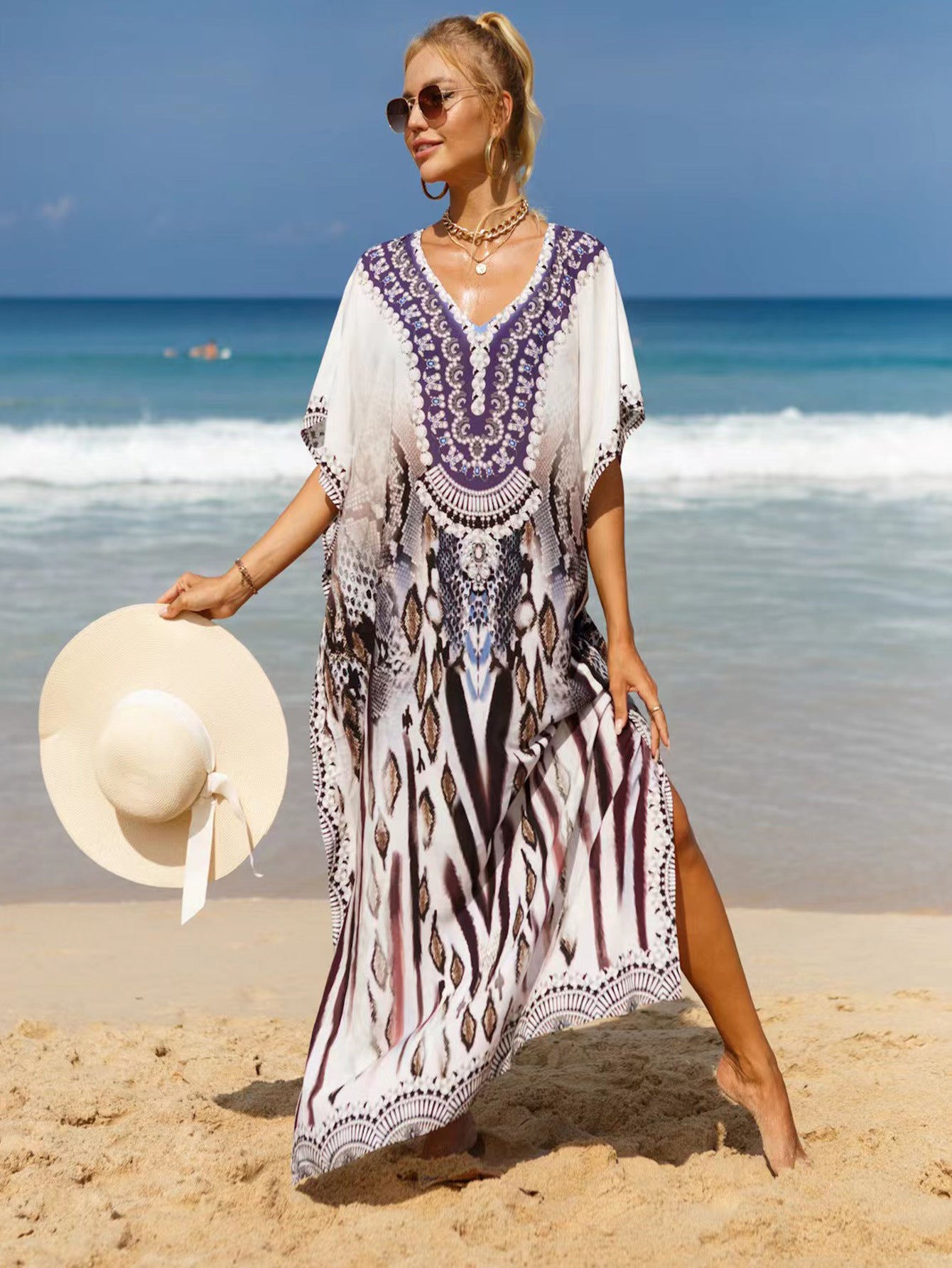 Beach Cover-up Bohemian Beach Dress Plus Size