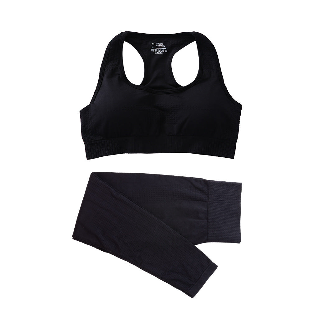2PCS Seamless Fitness Crop Top Gym Set