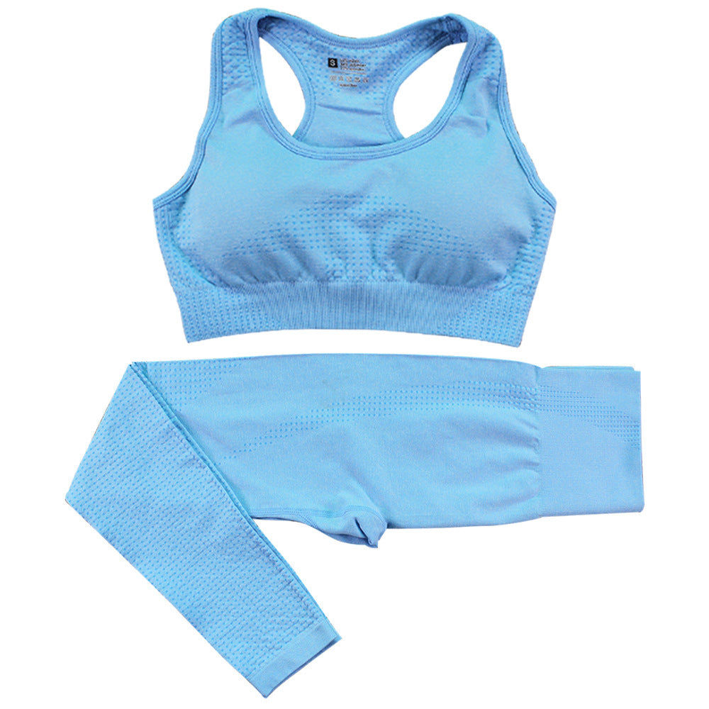 2PCS Seamless Fitness Crop Top Gym Set