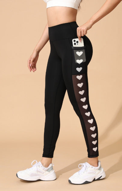 Butt-lifting Mesh-panel Leggings With Pockets
