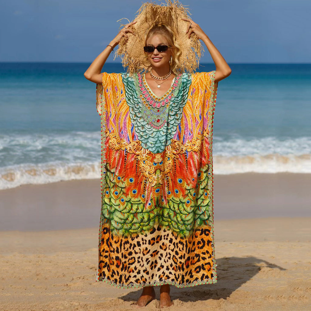 Beach Cover-up Bohemian Beach Dress Plus Size