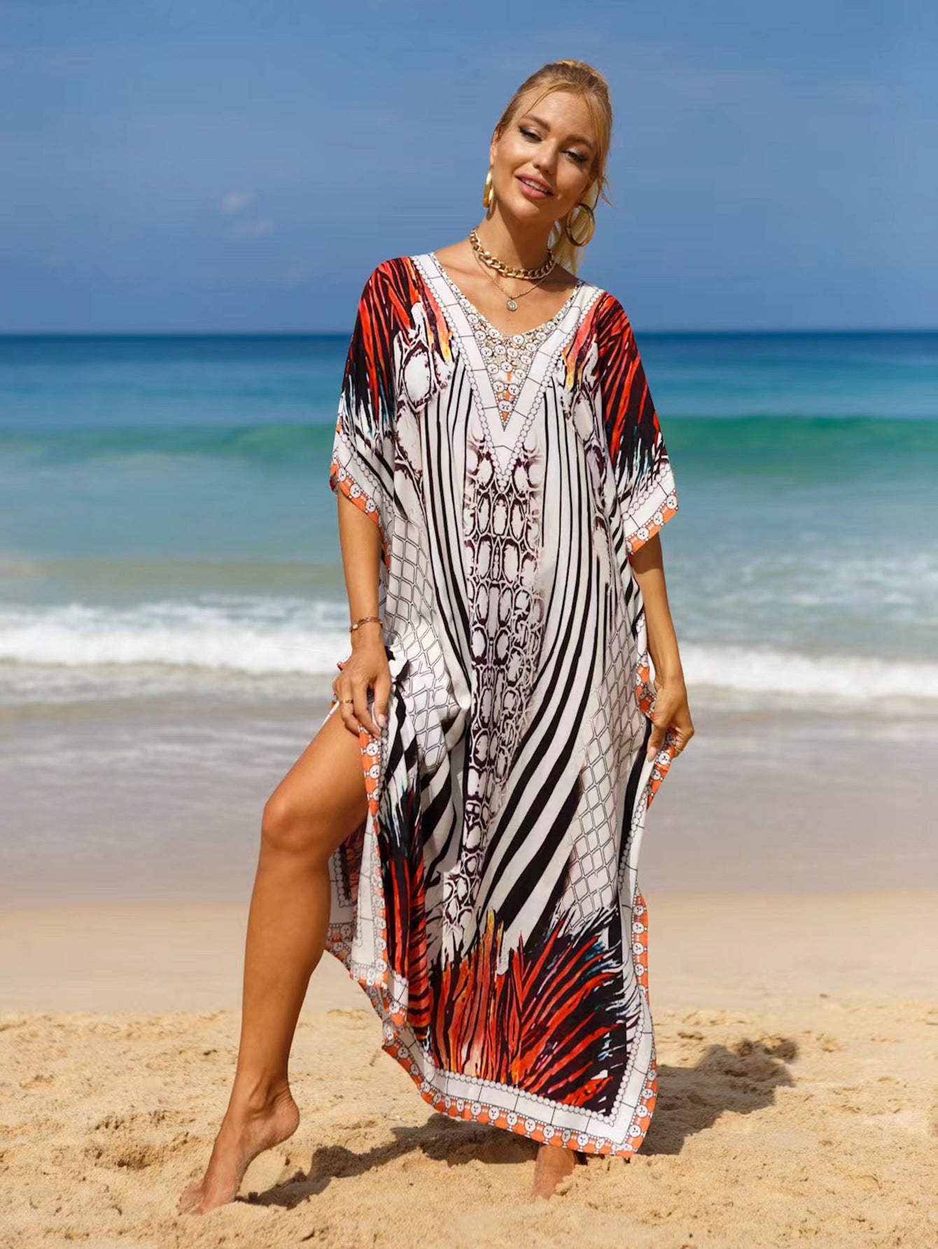 Beach Cover-up Bohemian Beach Dress Plus Size