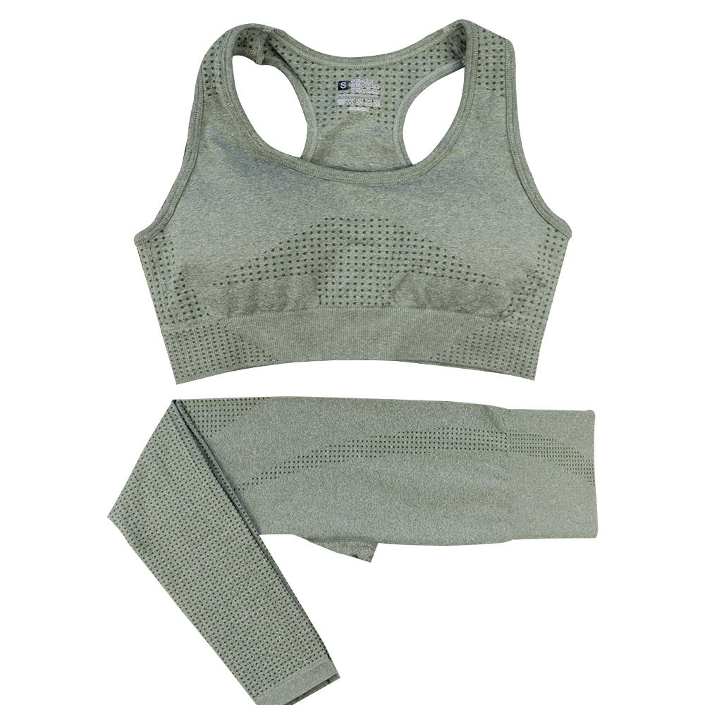 2PCS Seamless Fitness Crop Top Gym Set