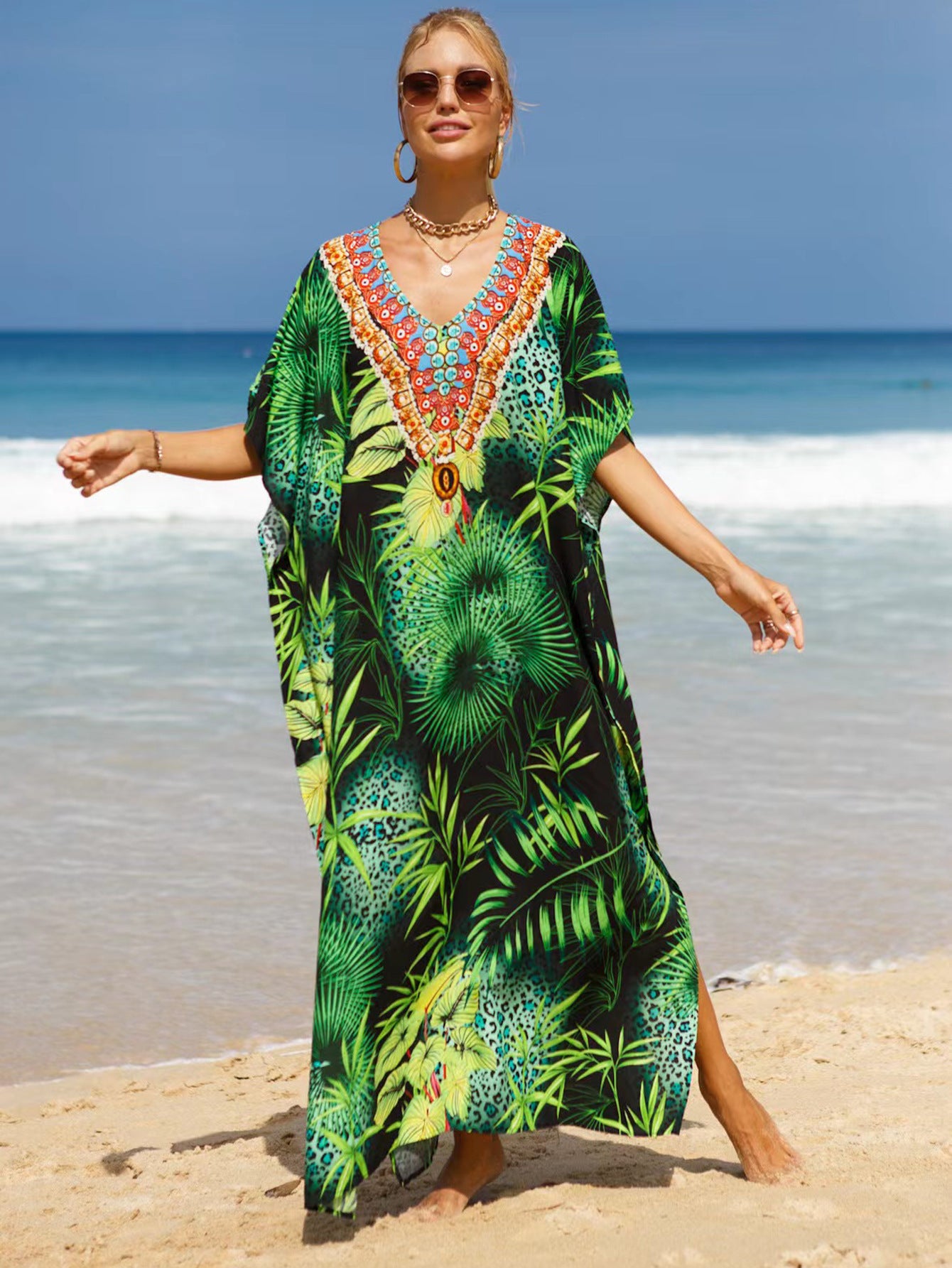 Beach Cover-up Bohemian Beach Dress Plus Size