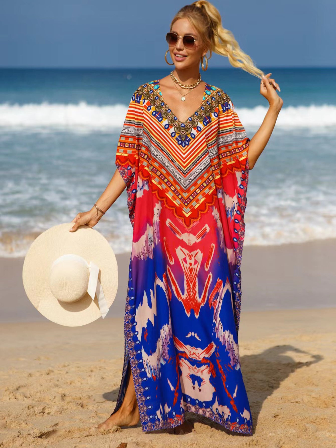 Beach Cover-up Bohemian Beach Dress Plus Size