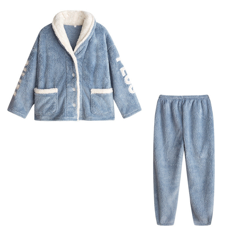Keep Warm Coral Velvet Pajamas