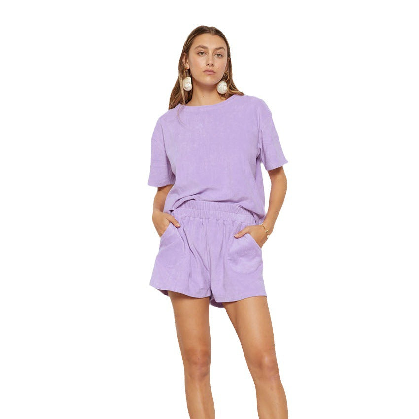Simple Stylish Loose Short Sleeve Two-piece Set