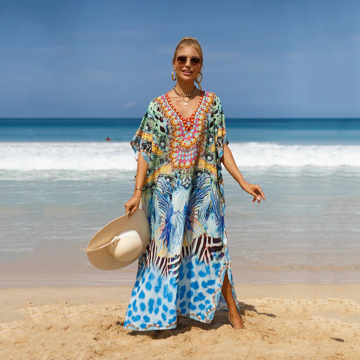 Beach Cover-up Bohemian Beach Dress Plus Size