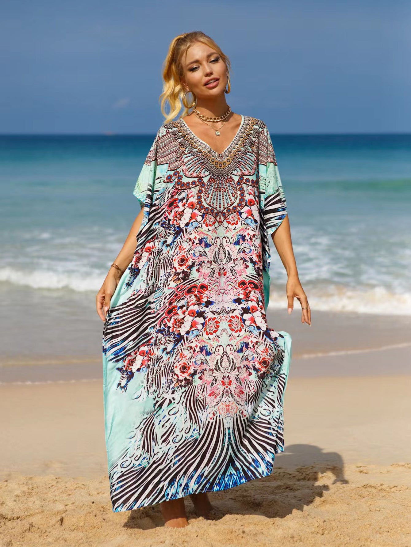 Beach Cover-up Bohemian Beach Dress Plus Size