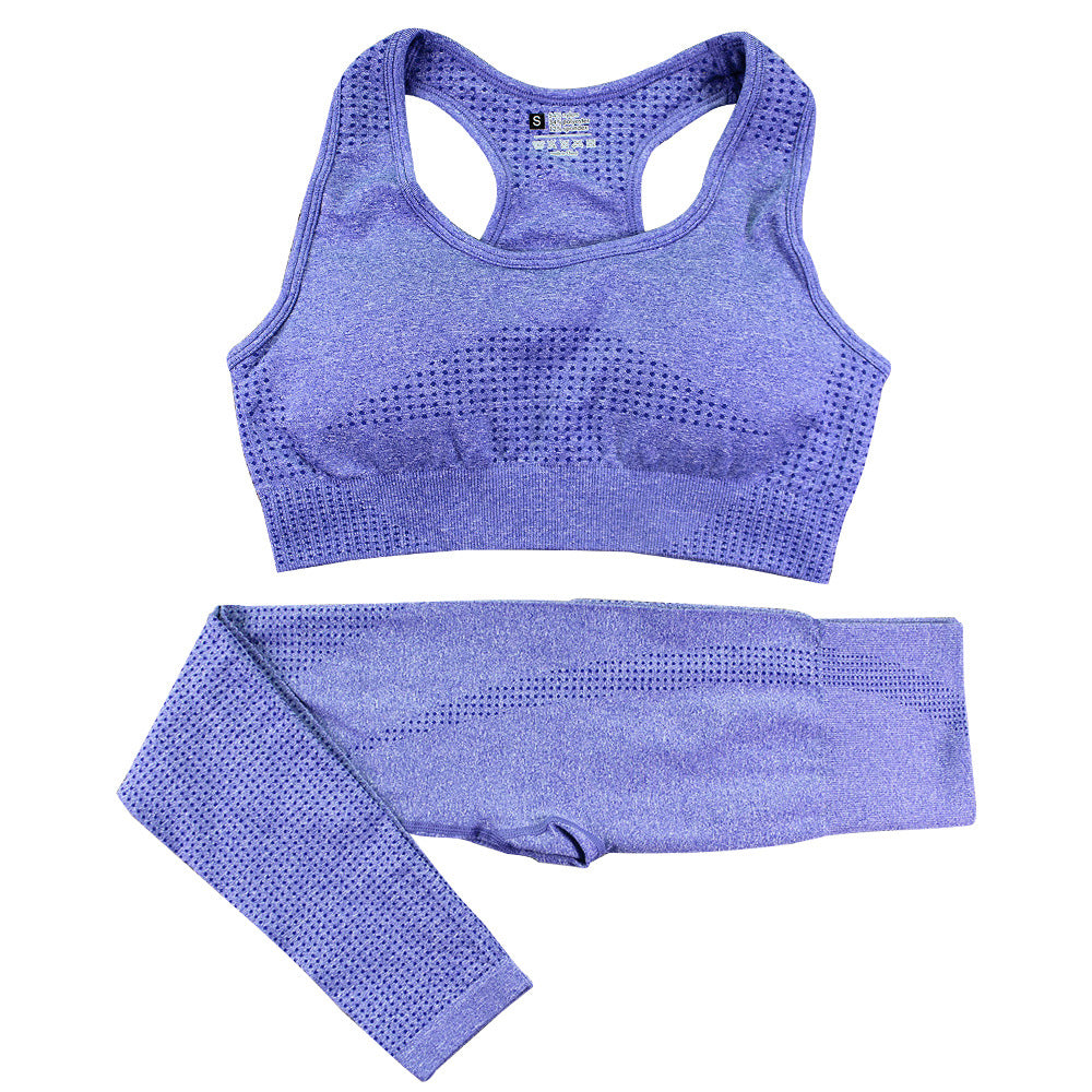 2PCS Seamless Fitness Crop Top Gym Set