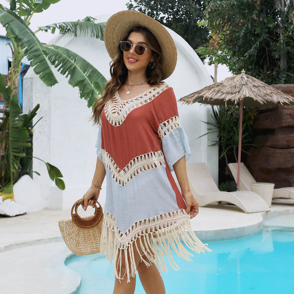 Bamboo Cotton Tassel Beach Overskirt