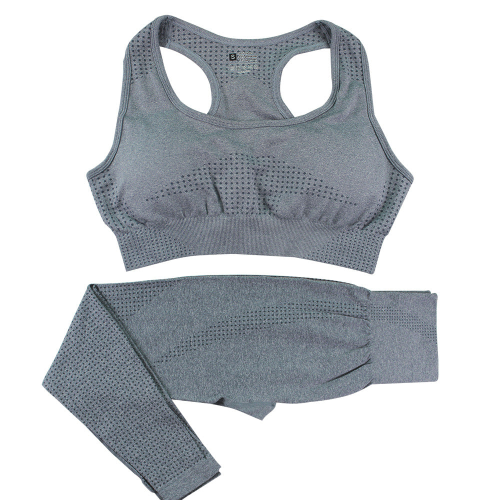2PCS Seamless Fitness Crop Top Gym Set