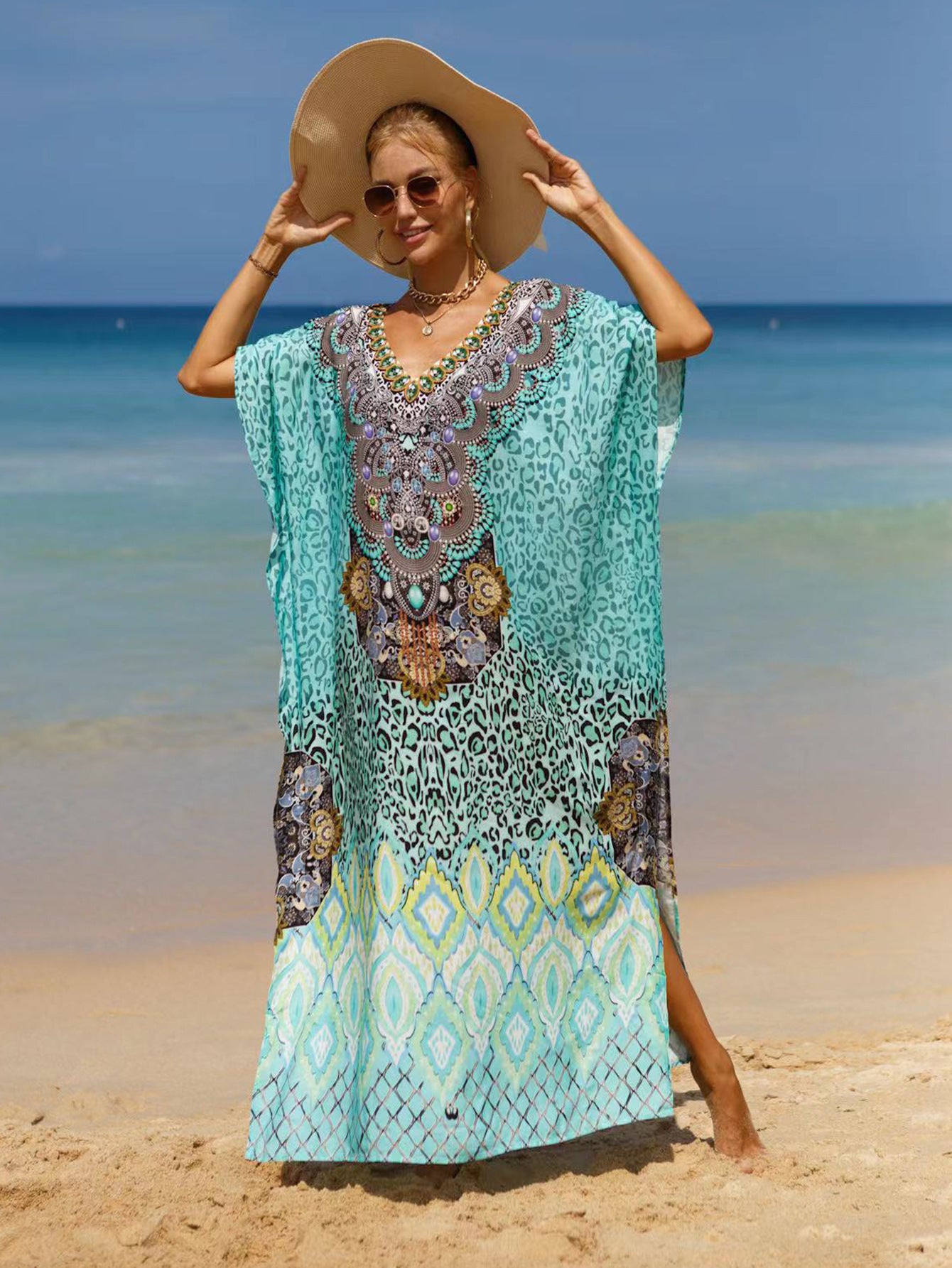 Beach Cover-up Bohemian Beach Dress Plus Size
