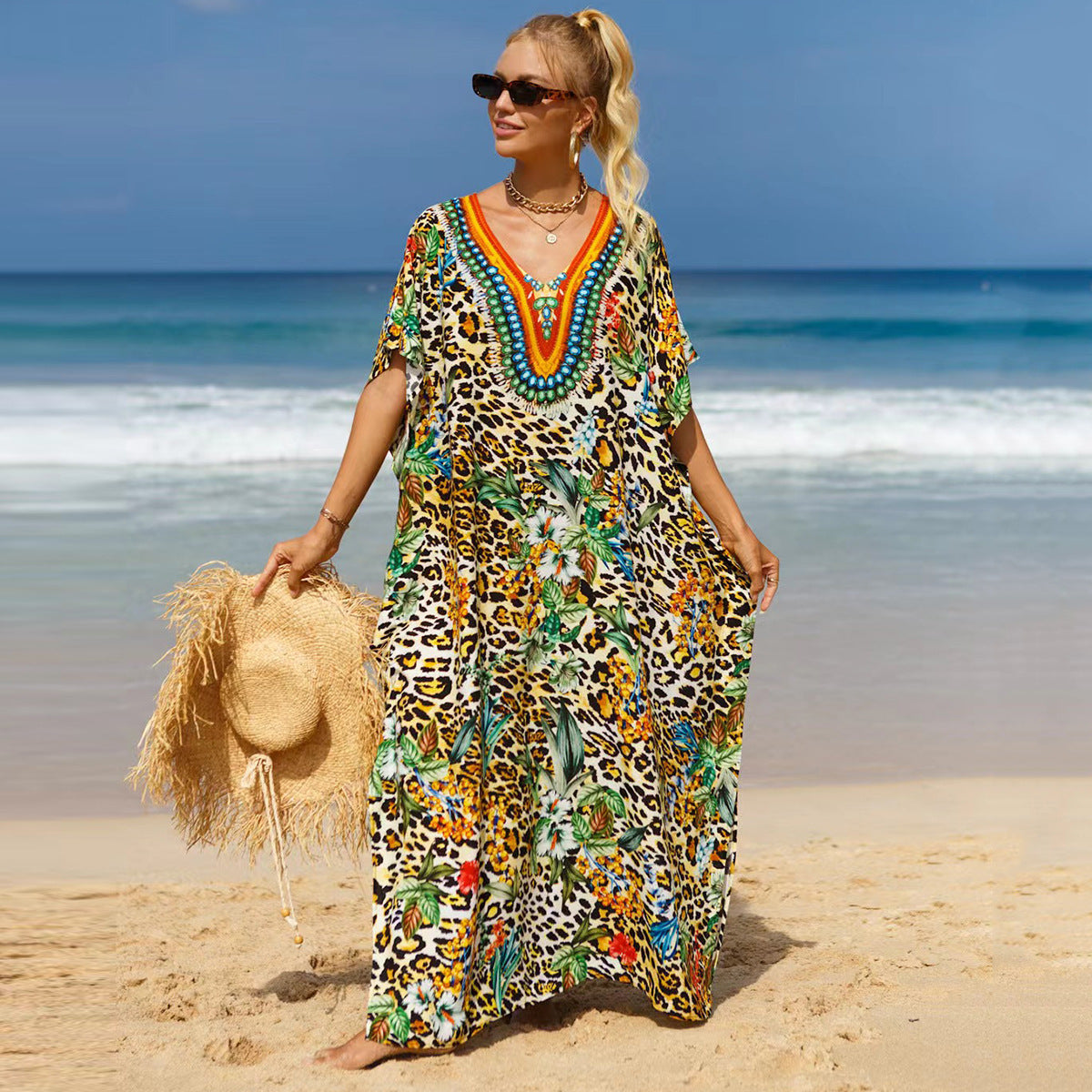 Beach Cover-up Bohemian Beach Dress Plus Size