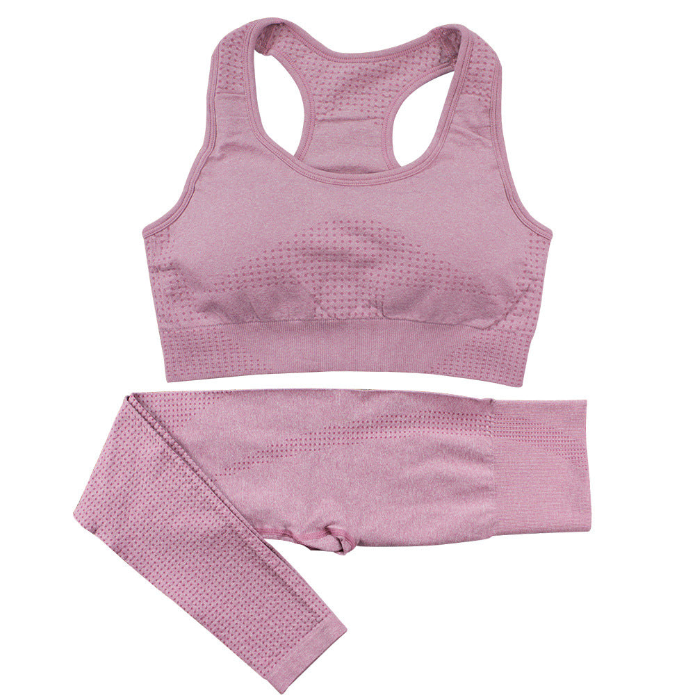 2PCS Seamless Fitness Crop Top Gym Set